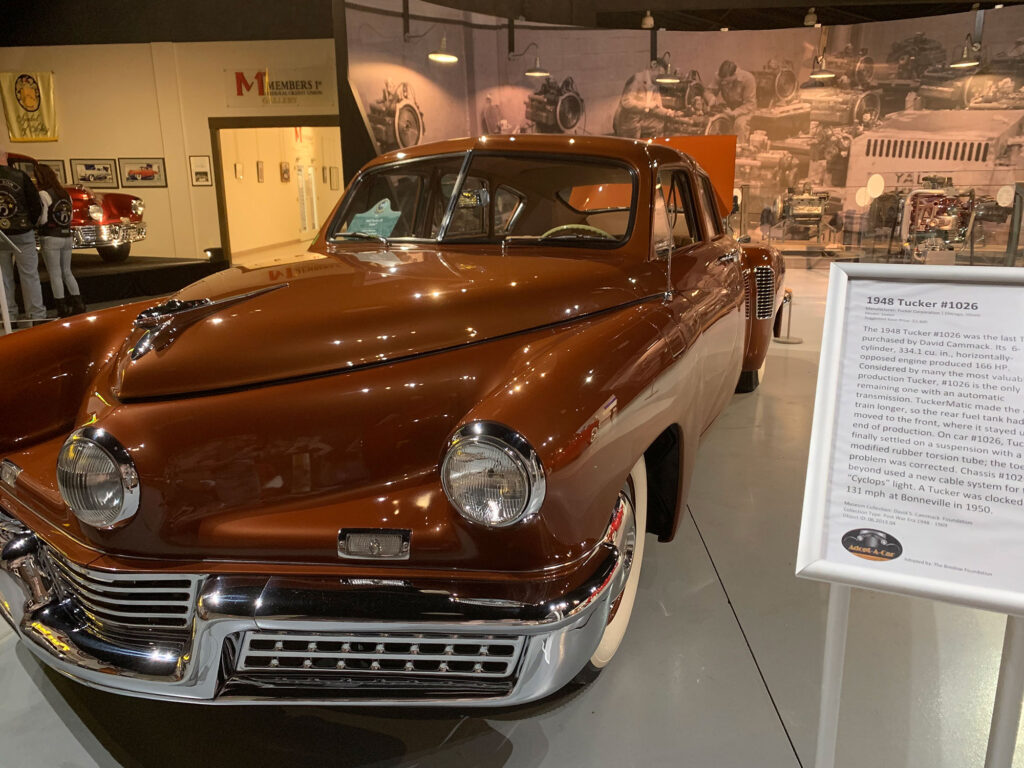 Maroon 1948 Tucker on display at the AACA Museum in Herhsey, PA