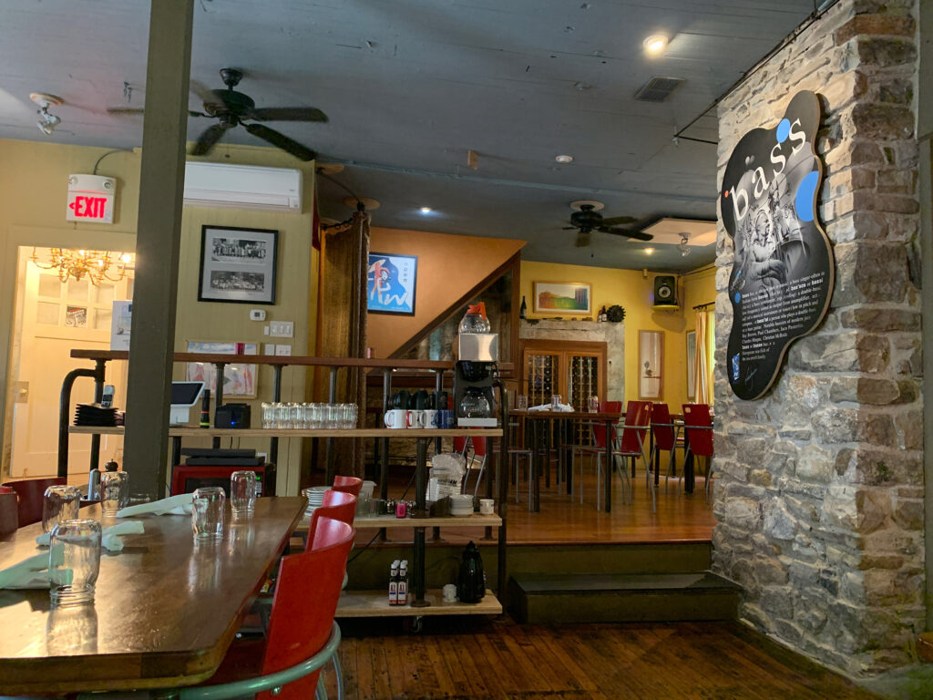 The dining room of Cafe Arielle in Jim Thorpe, PA