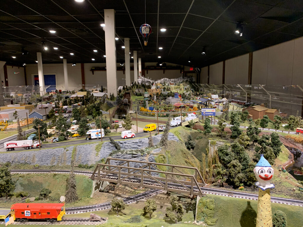 large model trail layout inside the Choo Choo Barn in Strasburg, PA