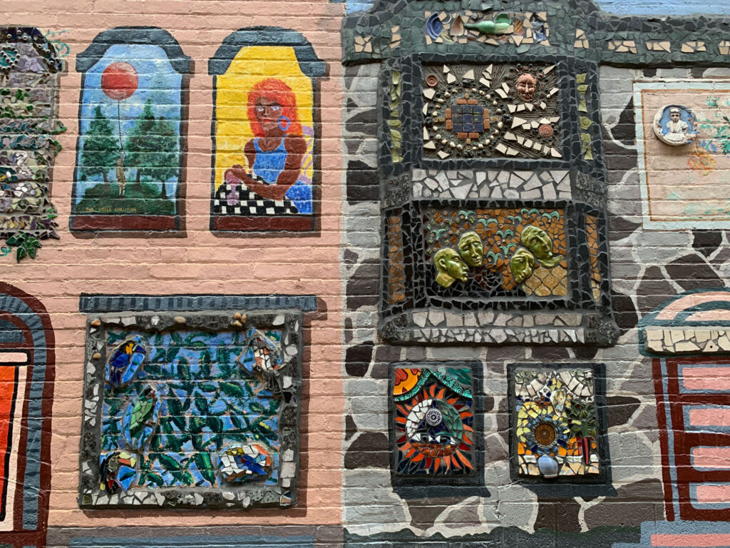 Mural in Easton, PA depicting windows