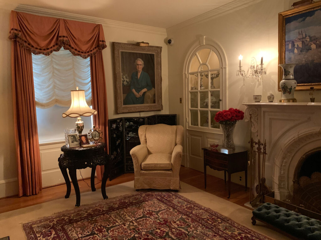 neatly appointed living room at the Eisenhower National Historic Site in Gettysburg, PA