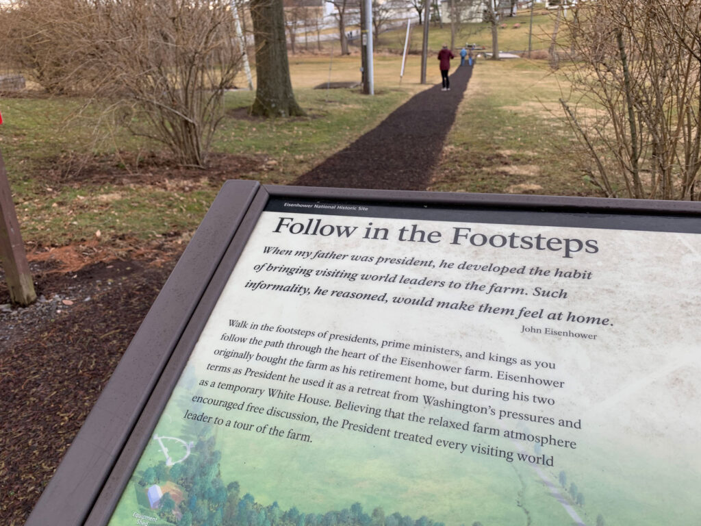 Wayfinding marker at Eisenhower National Historic Site