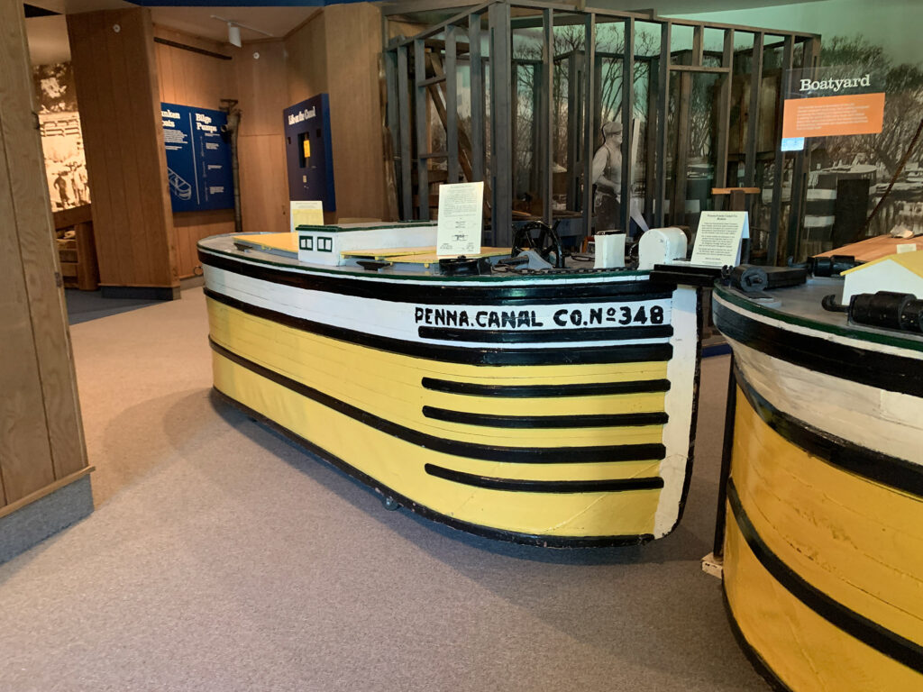 model canal boat inside the Heister Canal Center in Reading, PA