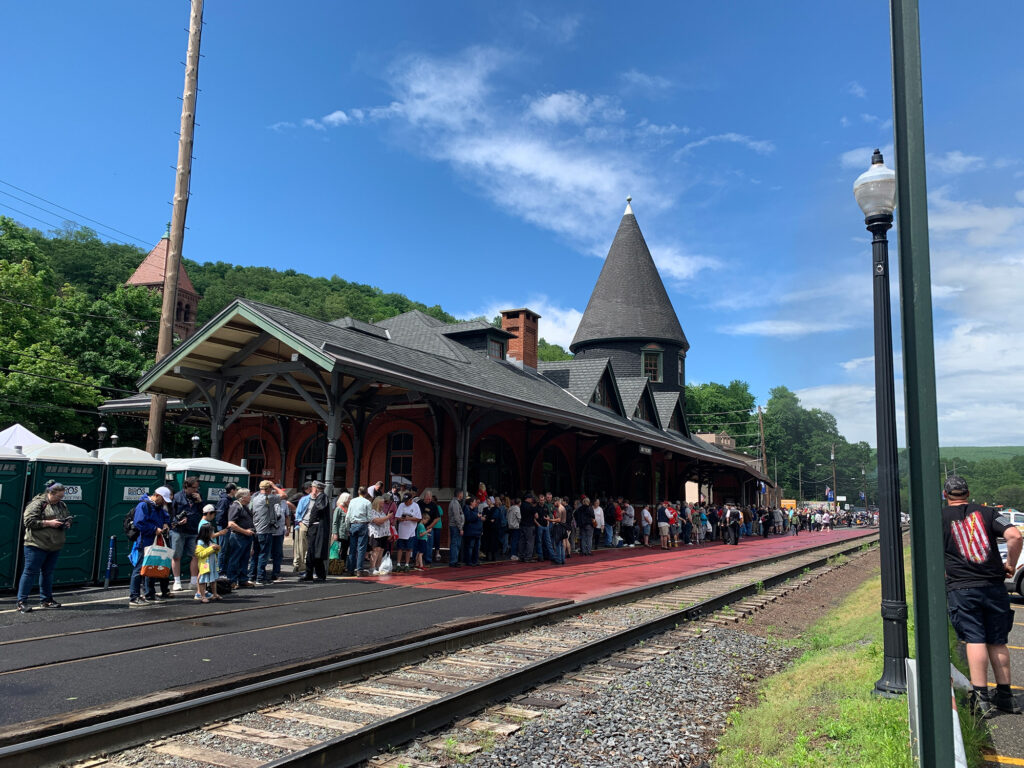 Train station with "witches hat" turret in Jim Thorpe, PA