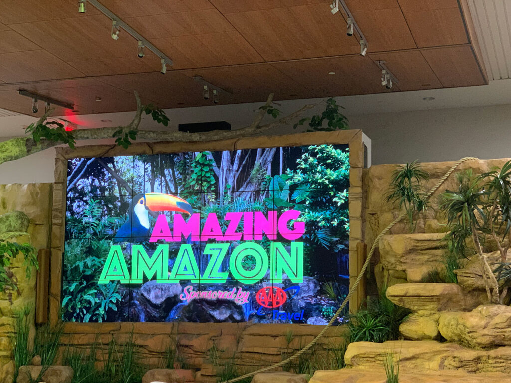 sign for the Amazing Amazon show at the National Aviary