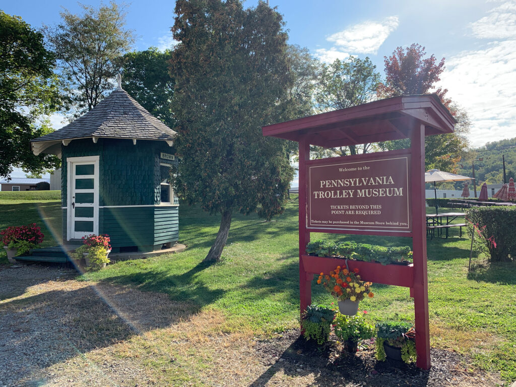 sign for the Pennsylvania Trolley Museum