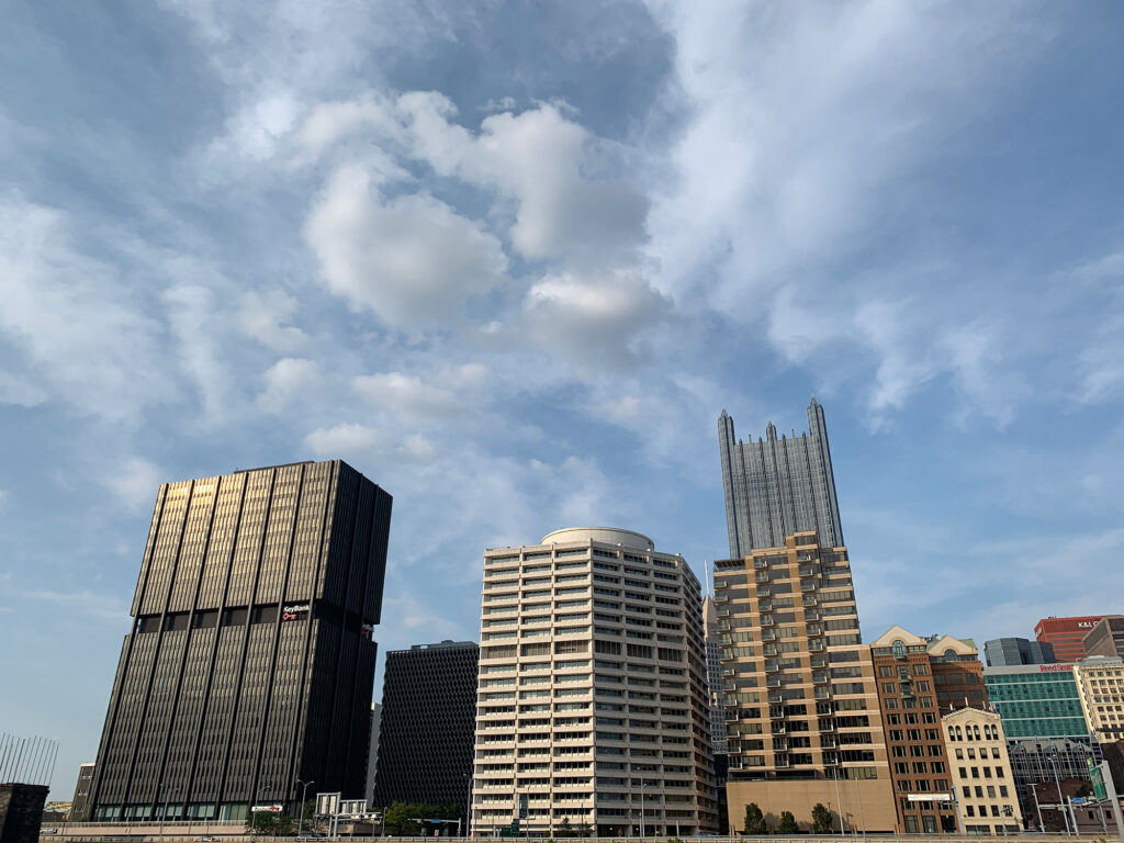 Pittsburgh skyline including PPG Place from the Gateway Clipper