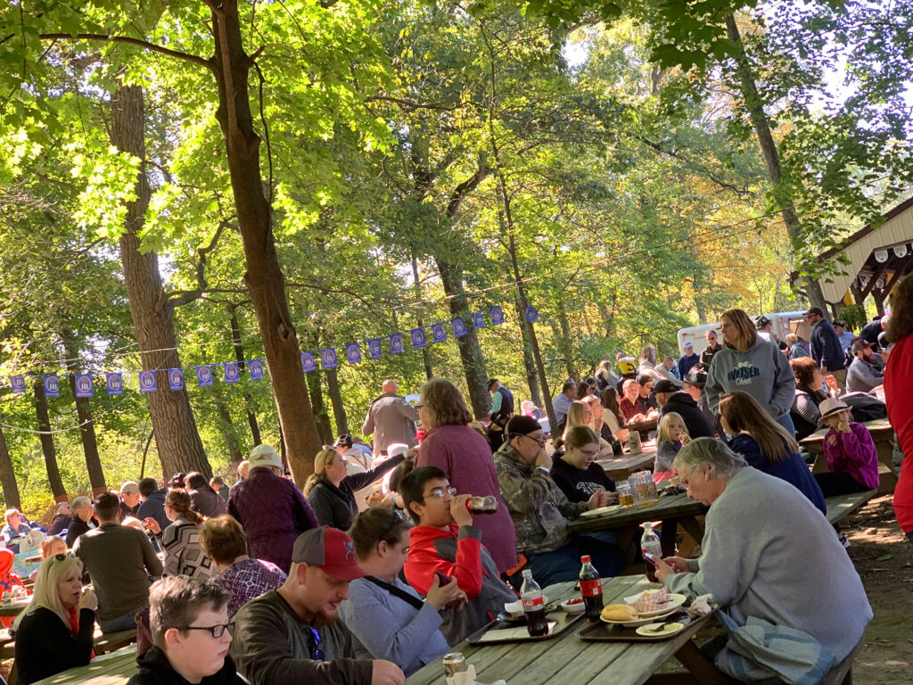picnic tables full of people at the Reading Liederkranz Oktoberfest