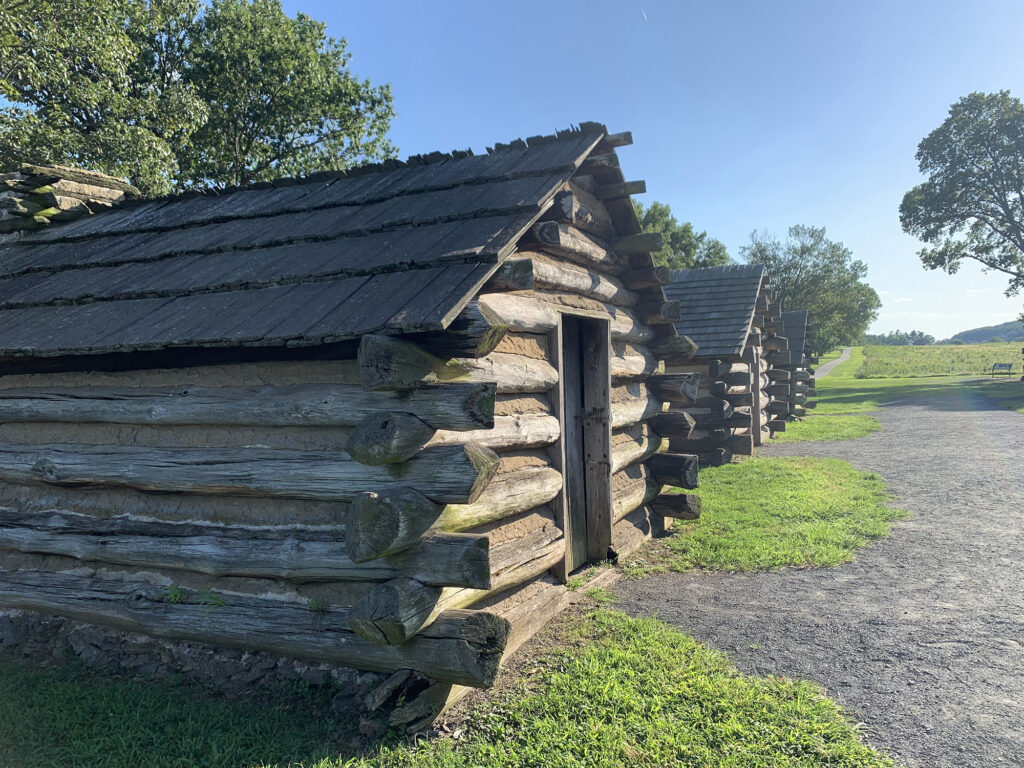 the Muhlenberg Brigade huts at Valley Forge Park