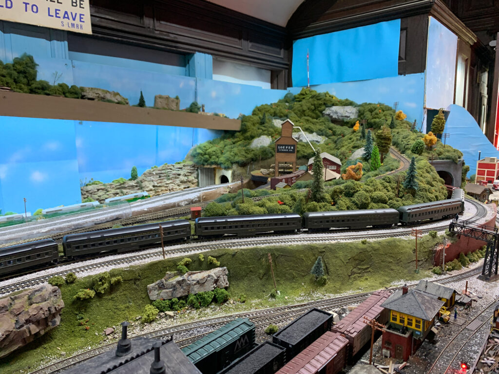 model layout at the Wanamaker Kempton and Southern Railroad