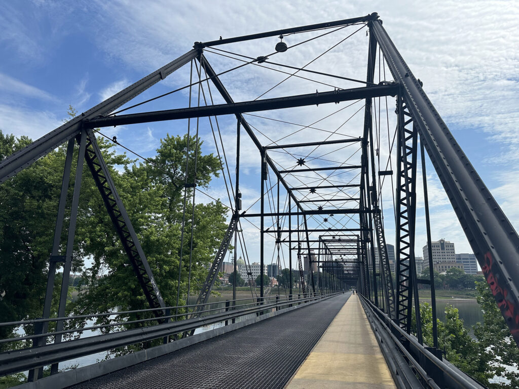 iron bridge over the Susquehanna River in Harrisburg, PA