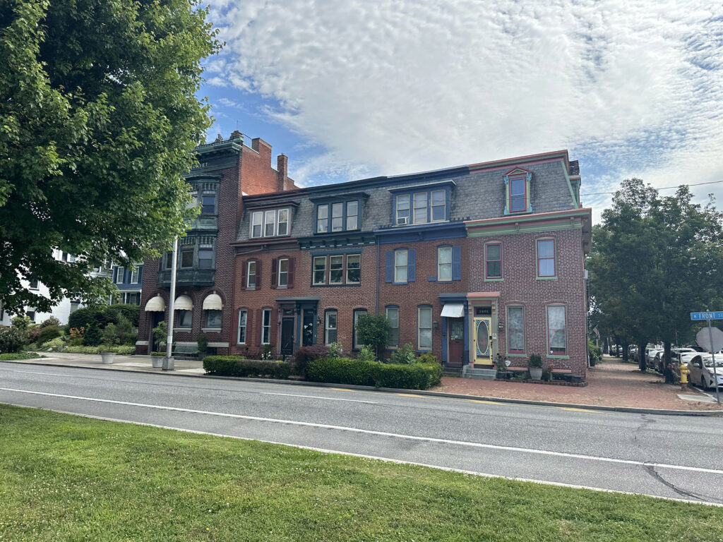 Brownstone townhouses in Harrisburg, PA