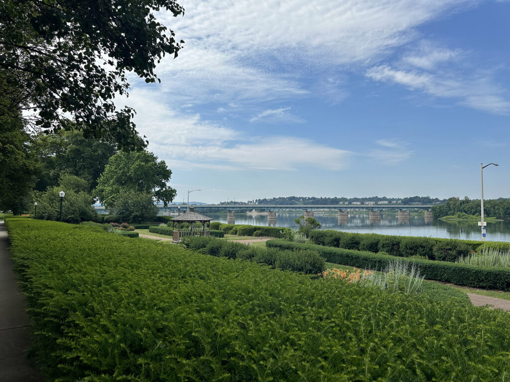 The sunken gardens along the Capital Area Greenbelt in Harrisburg, PA