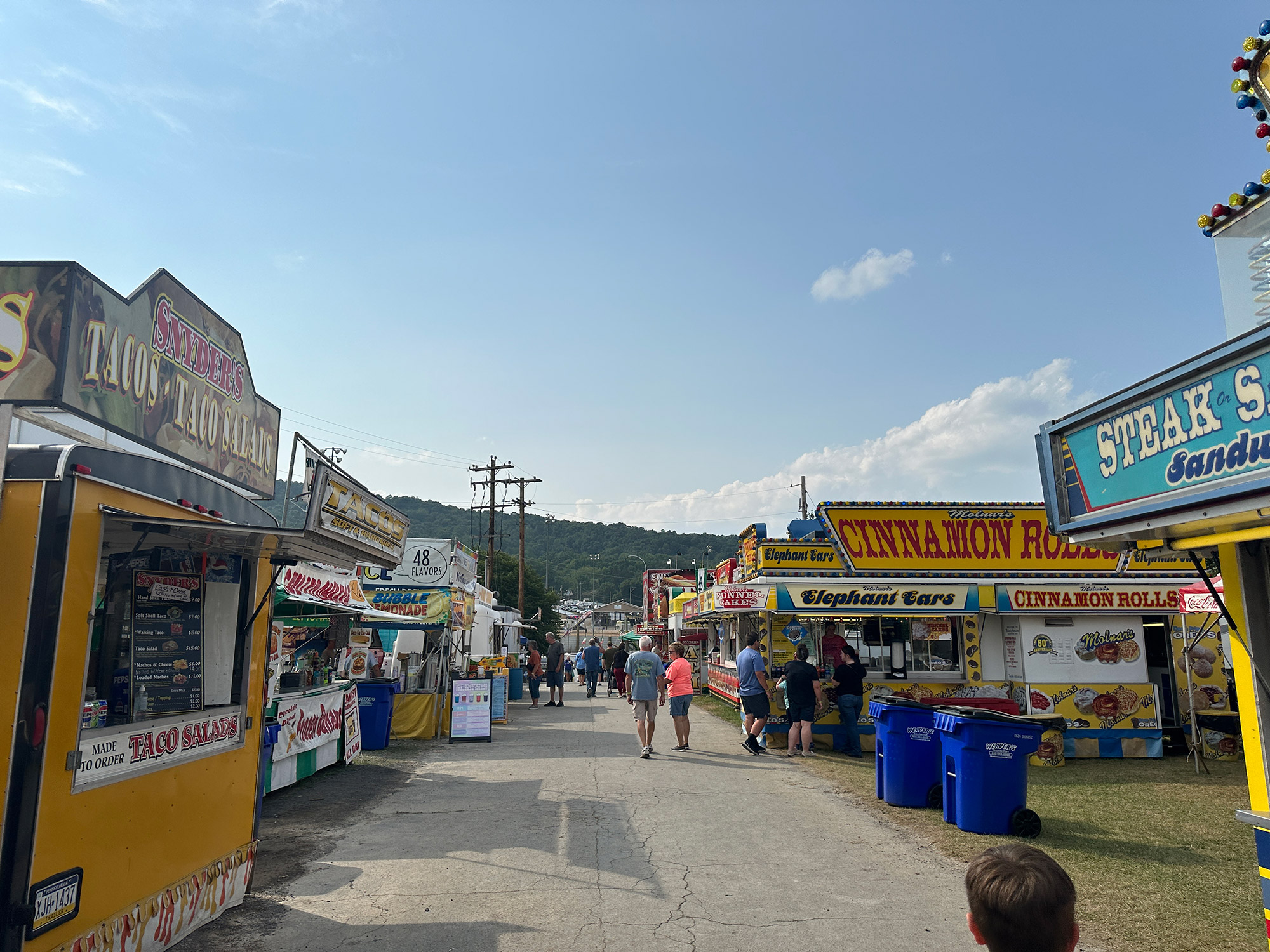 Row of food vendors at the Bedford County Fair