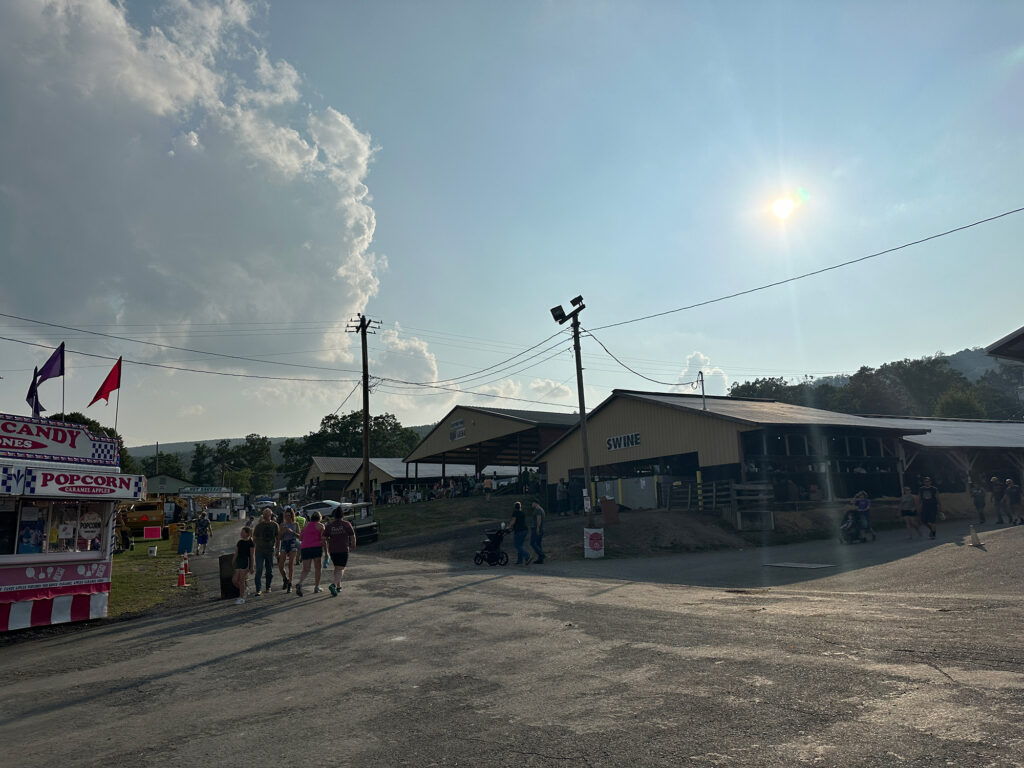 row of stables at the Bedford County Fair