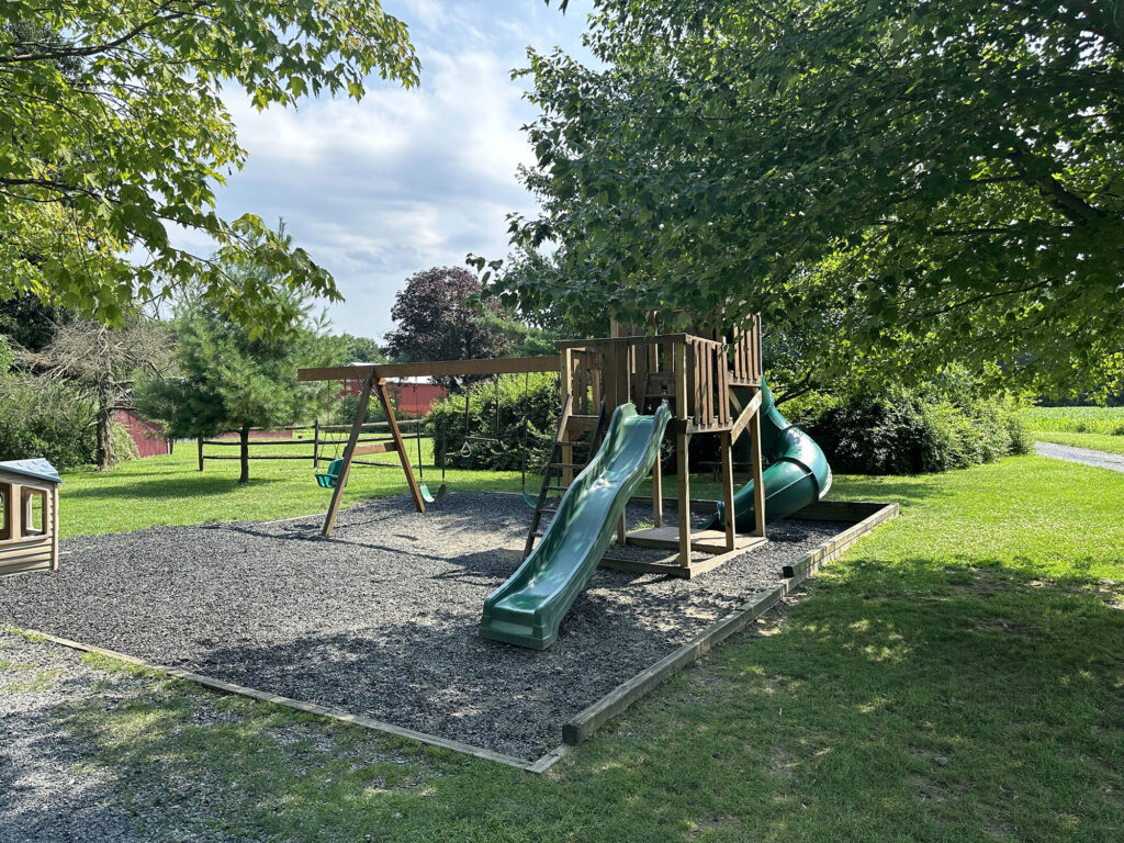 simple slide and swings at Klein Farm