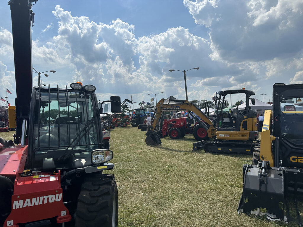 tractors line a field at the Lebanon Fair