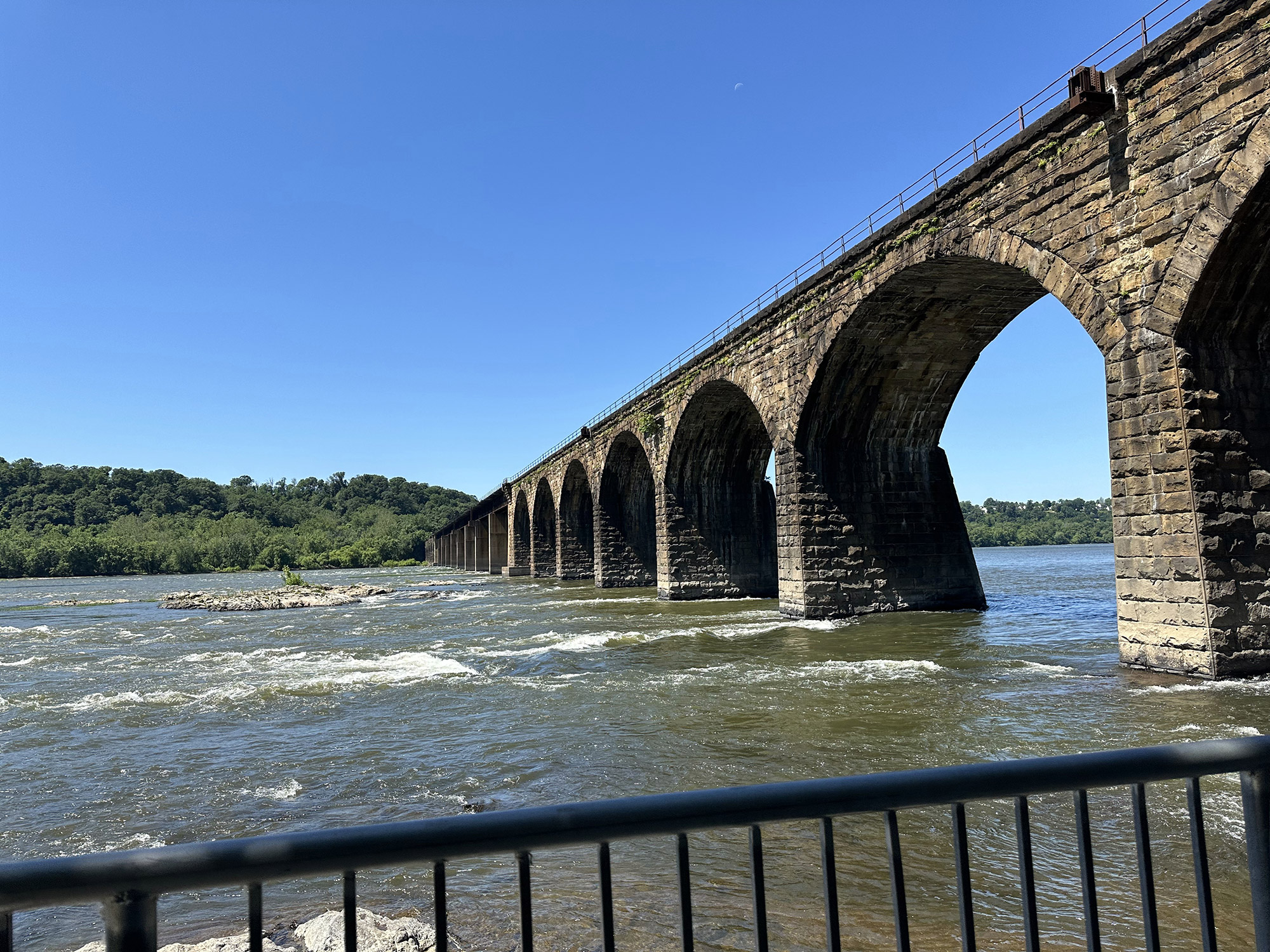 stone arch bridge passing over the Susquehanna River