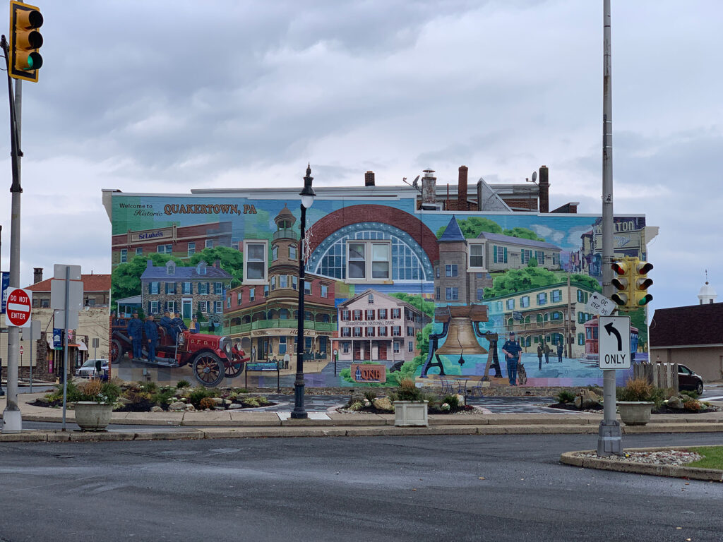 Mural depicting history of Quakertown, PA