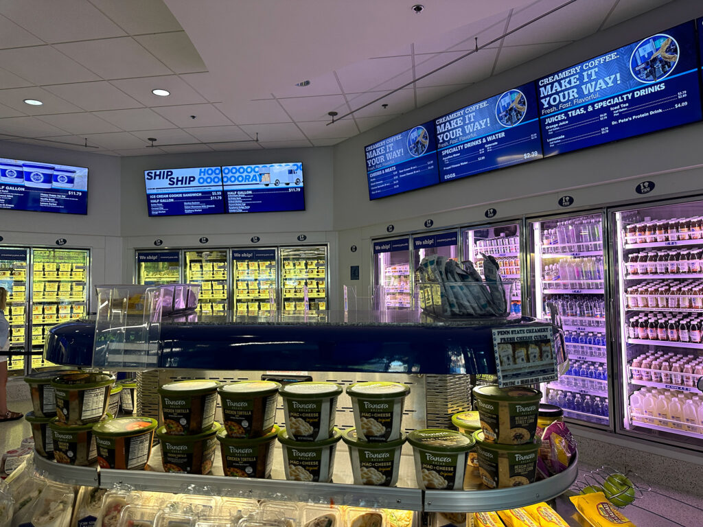 Refrigerated items at the Penn State Berkey Creamery