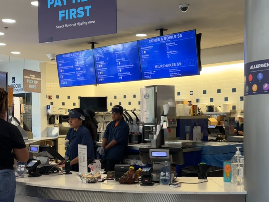 Order counter at Penn State Berkey Creamery