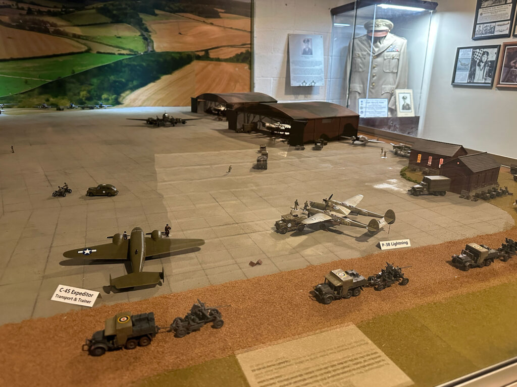 diorama model of a World War 2 airbase