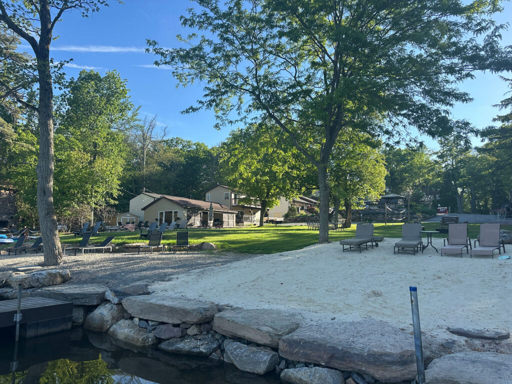 boat dock at Lake Harmony Inn