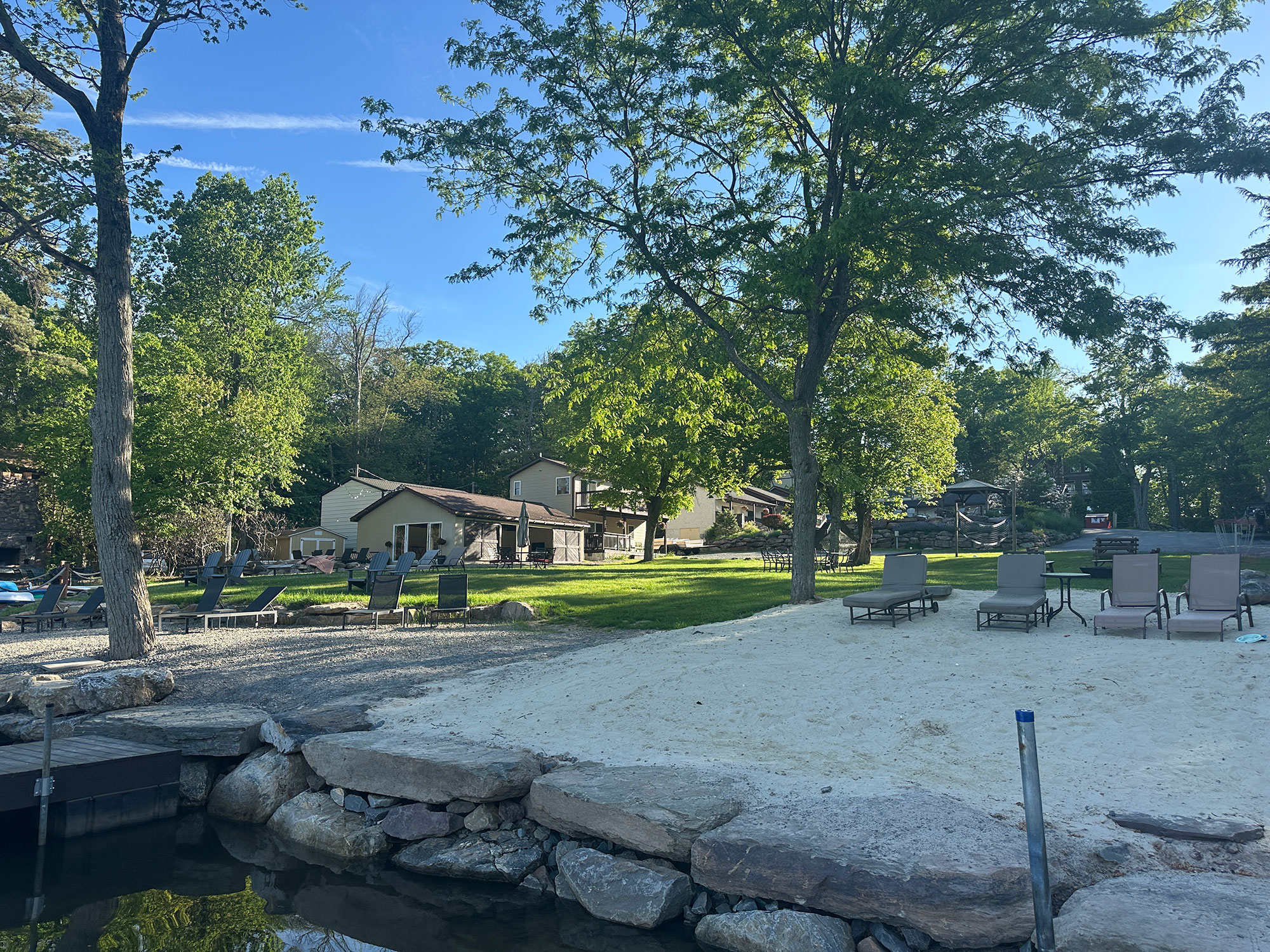boat dock at Lake Harmony Inn